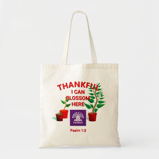 Blossom Geplant hier Christelijke kerk ADD LOGO Tote Bag (Voorkant)