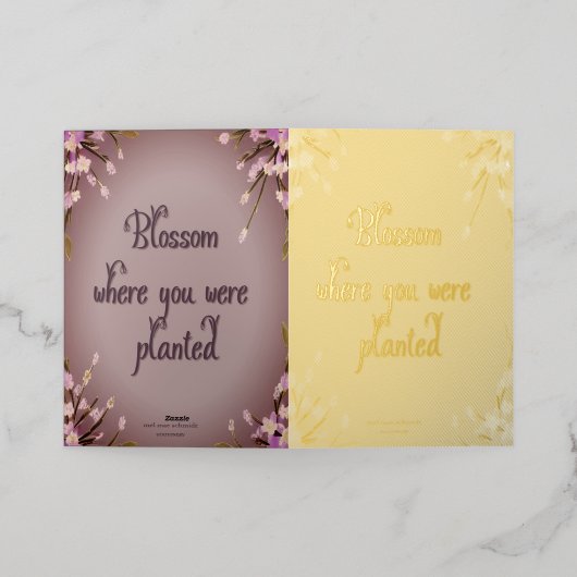 Blossom Goldkarte Mel Mae Schmidt Stationery Folie Feestdagenkaart (Buiten Laag)