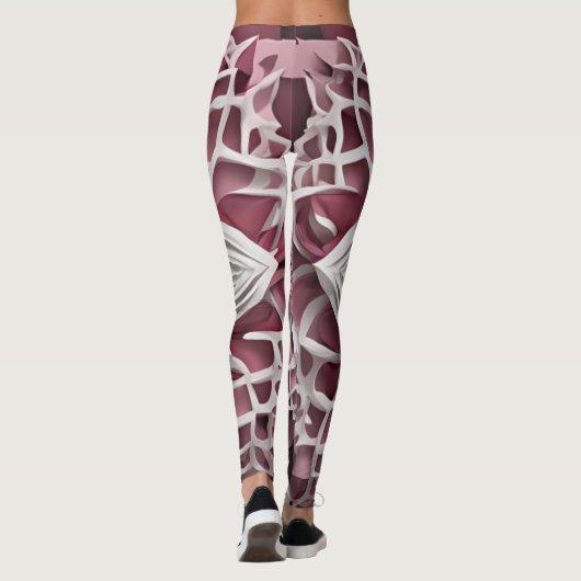 Blossom Harmony Maroon en Roze Bloemen Legging (Achterkant)