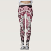 Blossom Harmony Maroon en Roze Bloemen Legging (Voorkant)