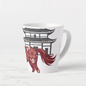 Blossom Horse Lunar Motif – Custom New Year Latte Mok (Rechterhoek)