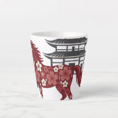Blossom Horse Lunar Motif – Custom New Year Latte Mok (Voorkant)