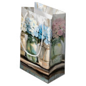Blossom Hydrangea Mason Jars Klein Cadeauzakje (Achterkant Gekanteld)