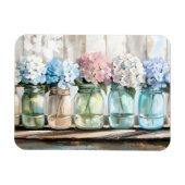  Blossom Hydrangea Mason Jars Magneet (Horizontaal)