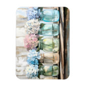  Blossom Hydrangea Mason Jars Magneet (Verticaal)