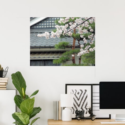 Blossom in de regen poster (Thuiskantoor)