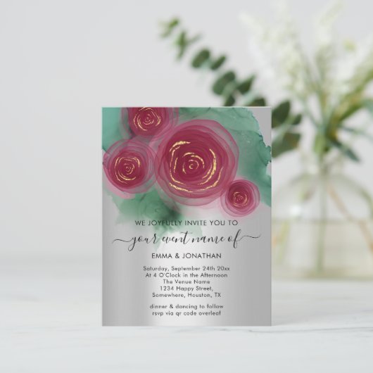 Blossom in stijl met Budget Floral QR Code Roos (Staand voorkant)