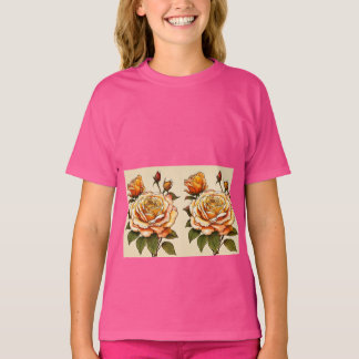 "Blossom in Style: Roos Skater Girls' T-Shirt voor