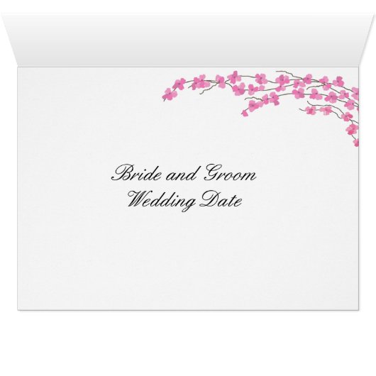 Blossom Kaart - Roze bloesems (Binnen Horizontaal (Onder))