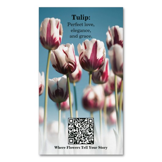 Blossom Kennis: Tulp Educatief Magnetisch Visitekaartje (Voorkant Verticaal)