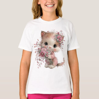 “Blossom Kitty” Mooie Katten T‑Shirt T-shirt