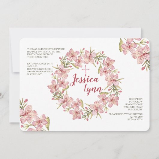 Blossom Krans uitnodiging (Voorkant)