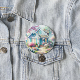 Blossom Lane Blauwe Cottage Tuin Ronde Button 7,6 Cm
