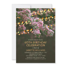 Blossom Lights Rustic Floral 60th Birthday