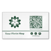 Blossom Logo Bloemist Groen & Wit Magnetisch Visitekaartje (Voorkant)