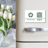 Blossom Logo Bloemist Groen & Wit Magnetisch Visitekaartje