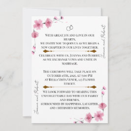 Blossom Love Wedding Invitation Kaart