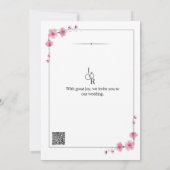 Blossom Love Wedding Invitation Kaart (Achterkant)