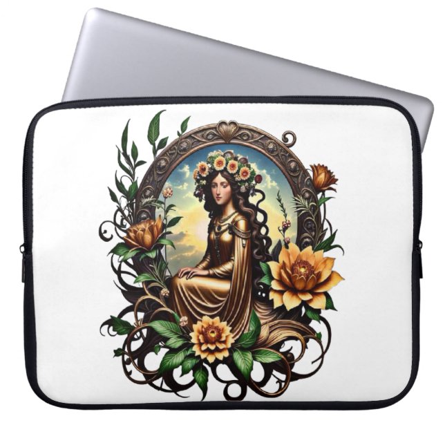 Blossom meisje laptop sleeve (Voorkant)