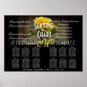 Blossom monogram naam bruiloft Zitkaart Bloem Poster (Voorkant)