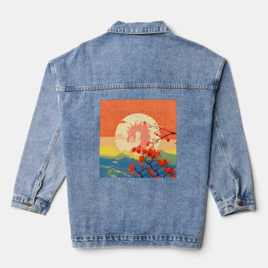 BLOSSOM NATUUR MOUNTAIN DRAGON DENIM JACKET (Achterkant)