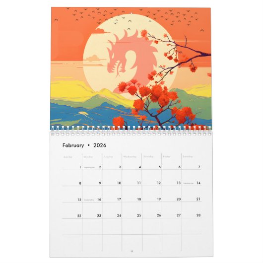 BLOSSOM NATUUR MOUNTAIN DRAGON KALENDER (Feb 2026)
