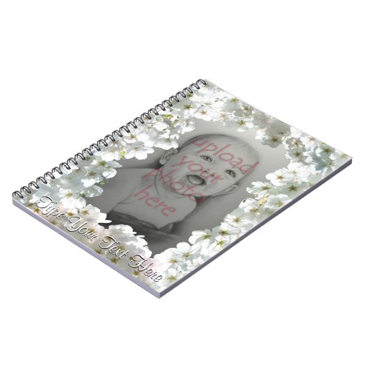 Blossom Notitieboek Personaliseert White Flowers B (Linkerzijde)