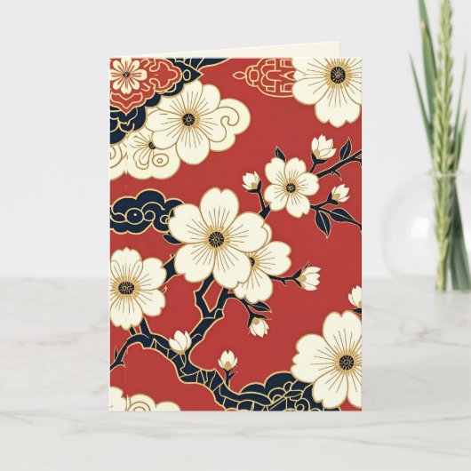 Blossom Nouveau | Elegant Floral Art Card Kaart (Voorkant)