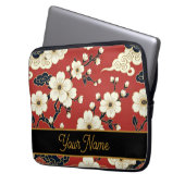 Blossom Nouveau | Elegant Floral Custom Laptop Sleeve (Voorkant Links)