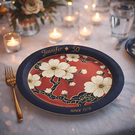 Blossom Nouveau | Elegant Floral Custom Papieren Bordje