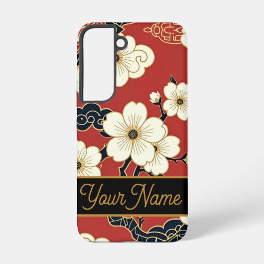 Blossom Nouveau | Elegant Floral Custom Samsung Galaxy Hoesje (Achterkant)
