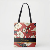 Blossom Nouveau | Elegant Floral | Personalised Tote Bag (Voorkant)