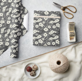 Blossom Nouveau | Elegante Bloem Monochroom Cadeaupapier