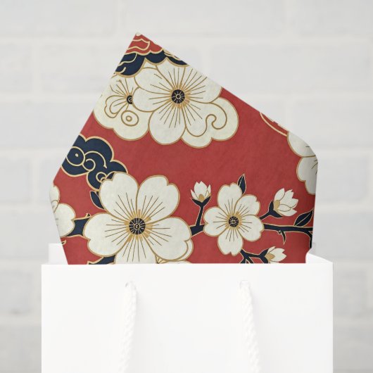 Blossom Nouveau | Elegante Bloemendesign Tissuepapier (Cadeauzakje)