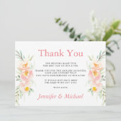 Blossom Peach Weddenschap Bedankt kaarten (Staand voorkant)