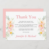Blossom Peach Weddenschap Bedankt kaarten (Voorkant / Achterkant)
