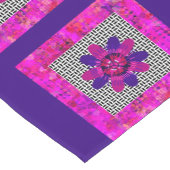 Blossom Petals roze en Paars zwart-wit Korte Tafelloper (Hoek)