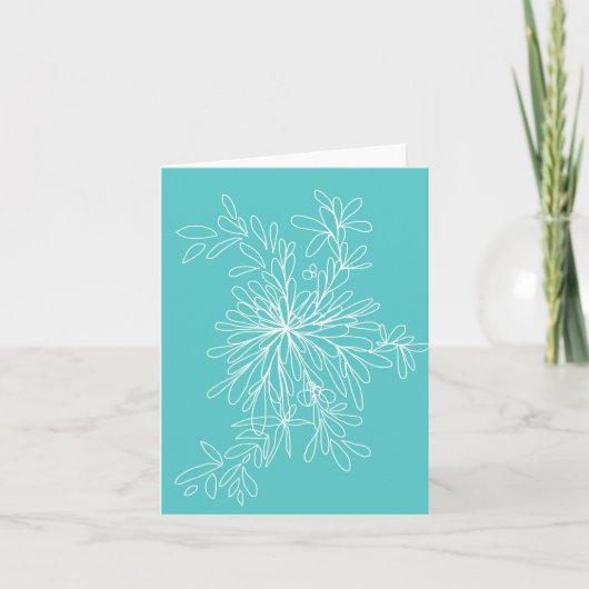 Blossom Pop Aqua-Notecard Kaart (Voorkant)