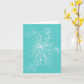 Blossom Pop Aqua-Notecard Kaart (Gele Bloem)