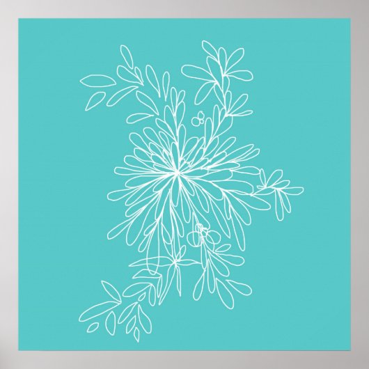 Blossom Pop Aqua Poster (Voorkant)