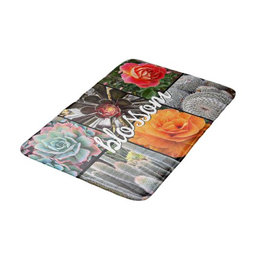 Blossom Quote Cacti Rozen Botanische foto Modern Badmat (Gekanteld)