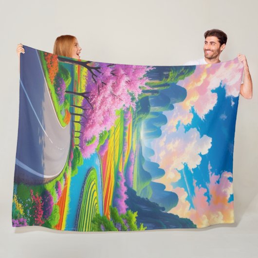 Blossom Road Dreams - Fantasy Landscape Fleece Deken (In situ)