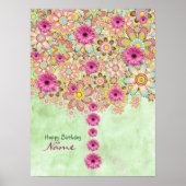 Blossom - roze bloemen - boom - verjaardag poster (Voorkant)