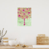 Blossom - roze bloemen - boom - verjaardag poster (Keuken)