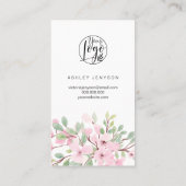 Blossom roze florale logo bedankt visitekaartje (Achterkant)
