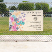 Blossom roze land bloemen waterverf We zijn open Spandoek (Insitu)