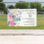 Blossom roze land bloemen waterverf We zijn open Spandoek (Insitu)