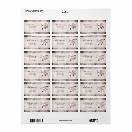 Blossom roze lantaarns "Dream" Etiket (Full Sheet)