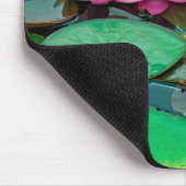 Blossom roze lotus op het meer Mousepad Muismat (Hoek)