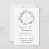 Blossom roze reuzenweddenschap sparen de datum save the date (Voorkant)